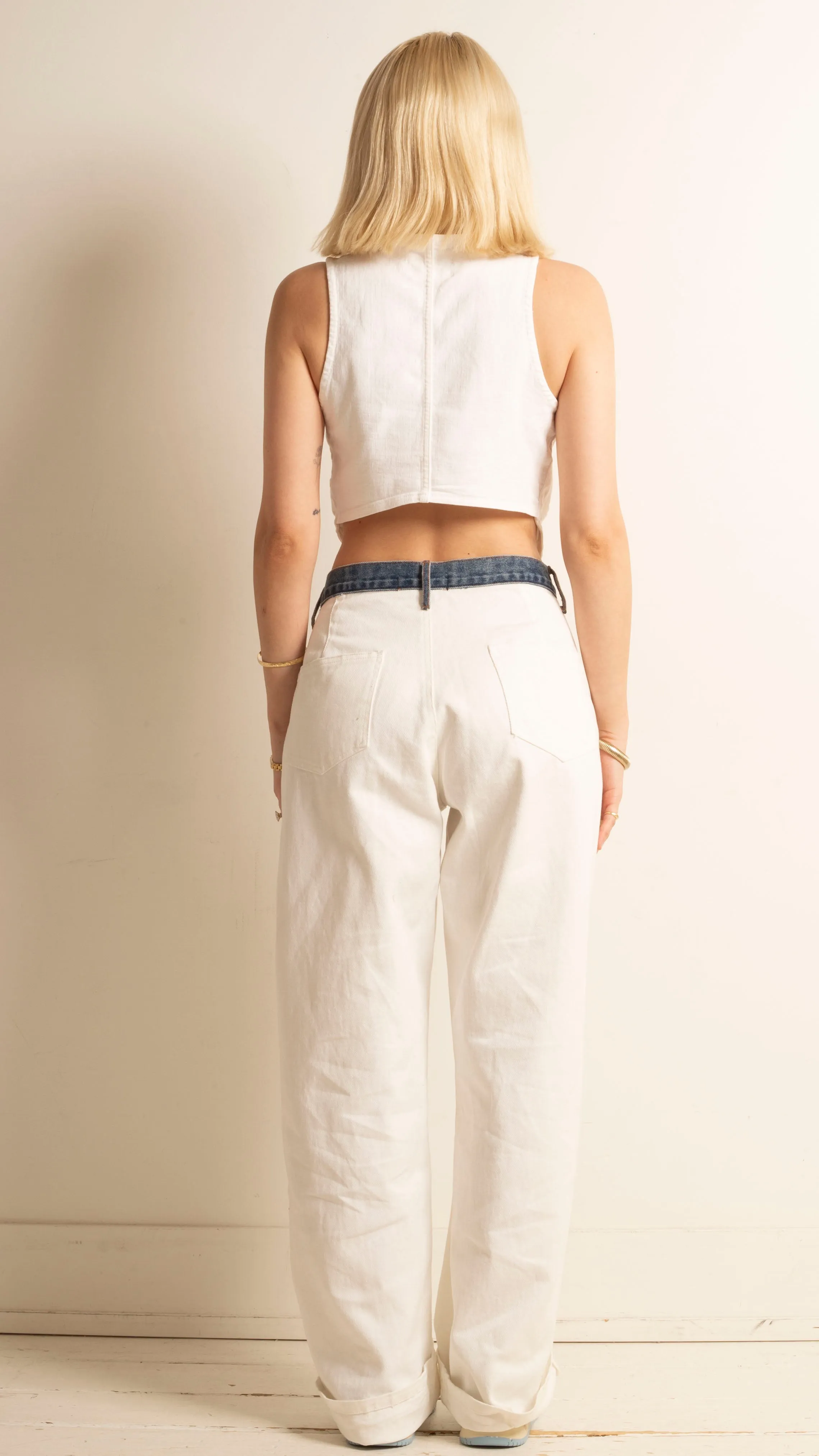 Maeve Denim Vest - White