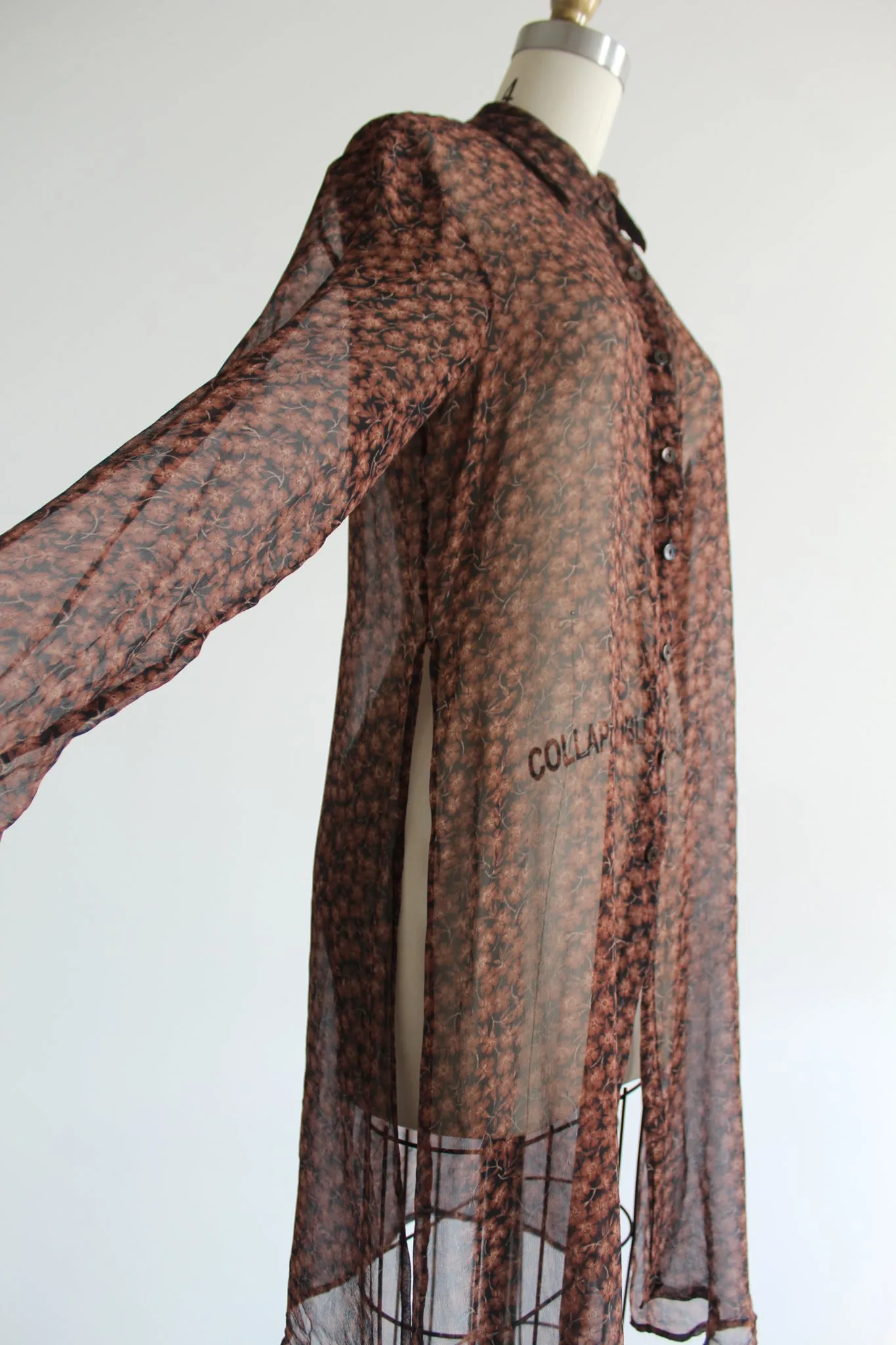 mapleleaf sheer silk tunic