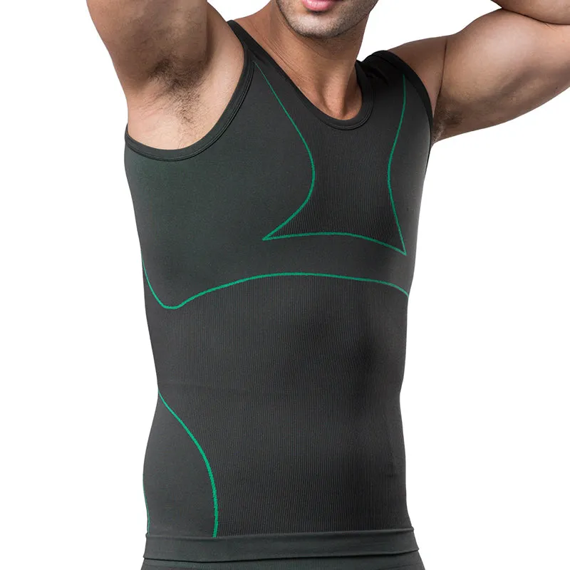 Men Elastic Gym Breathable Sport Compression O Neck Tank Top