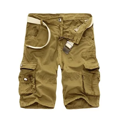 Military Cargo Shorts Men Mid Summer Army Pattern Pure Cotton Brand Dressing Comfortable Men Calculated Camo Cargo Shorts