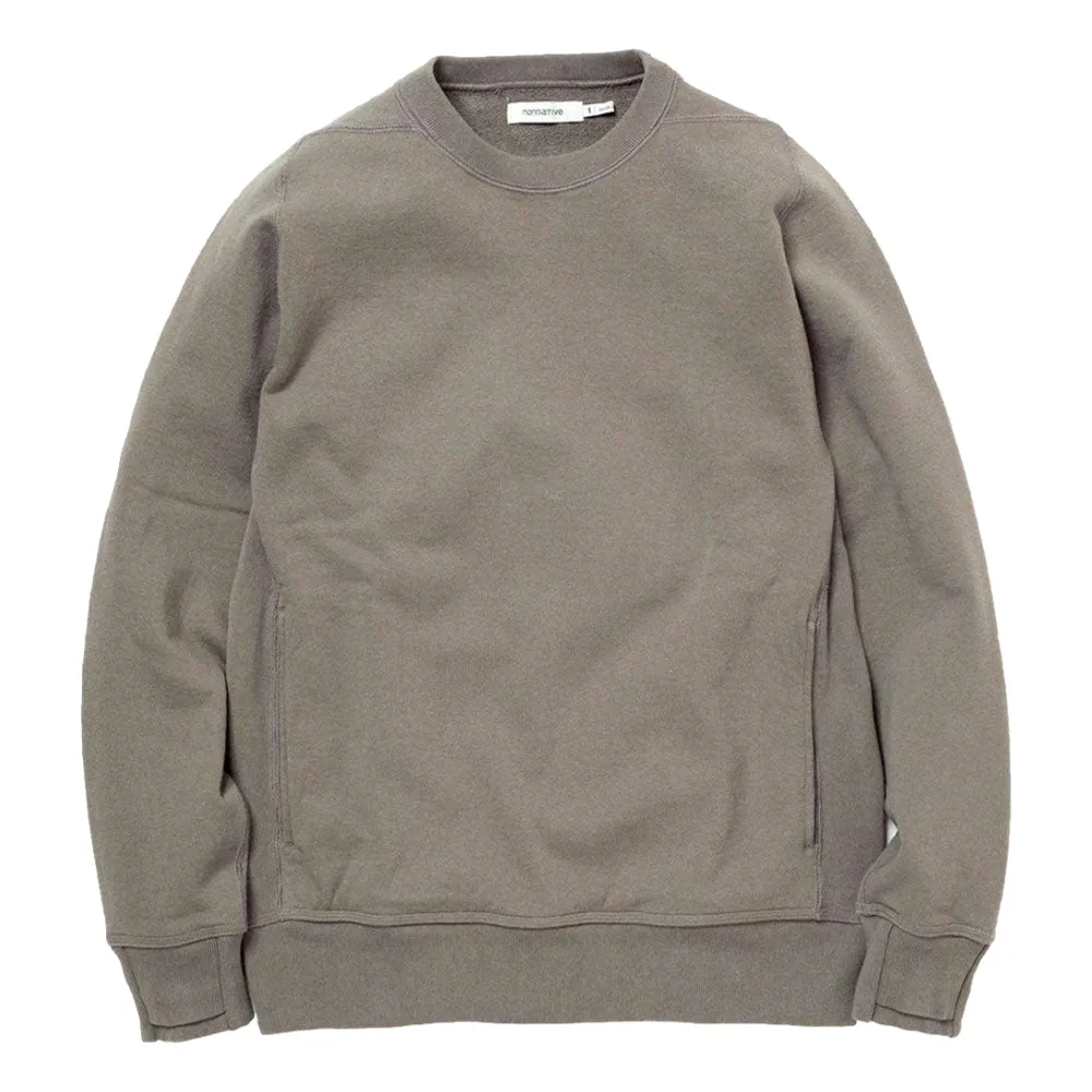 NONNATIVE DWELLER CREW PULLOVER COTTON SWEAT-CEMENT