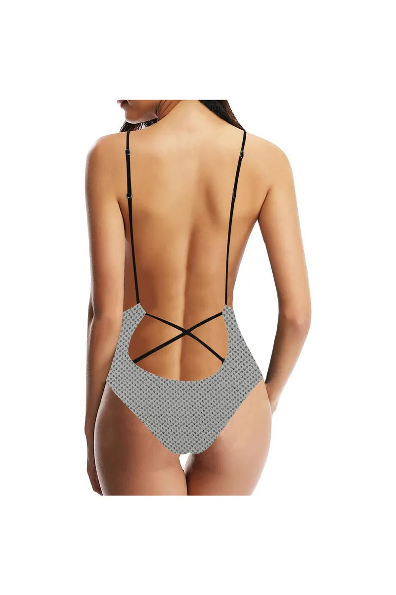 PLANETSYMBOLS Sexy Lacing Backless One-Piece Swimsuit