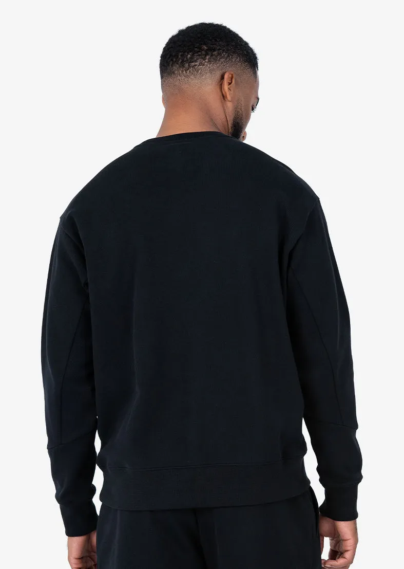 Premium Textured Crew Neck Sweat Black