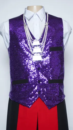 Purple Sequins Vest