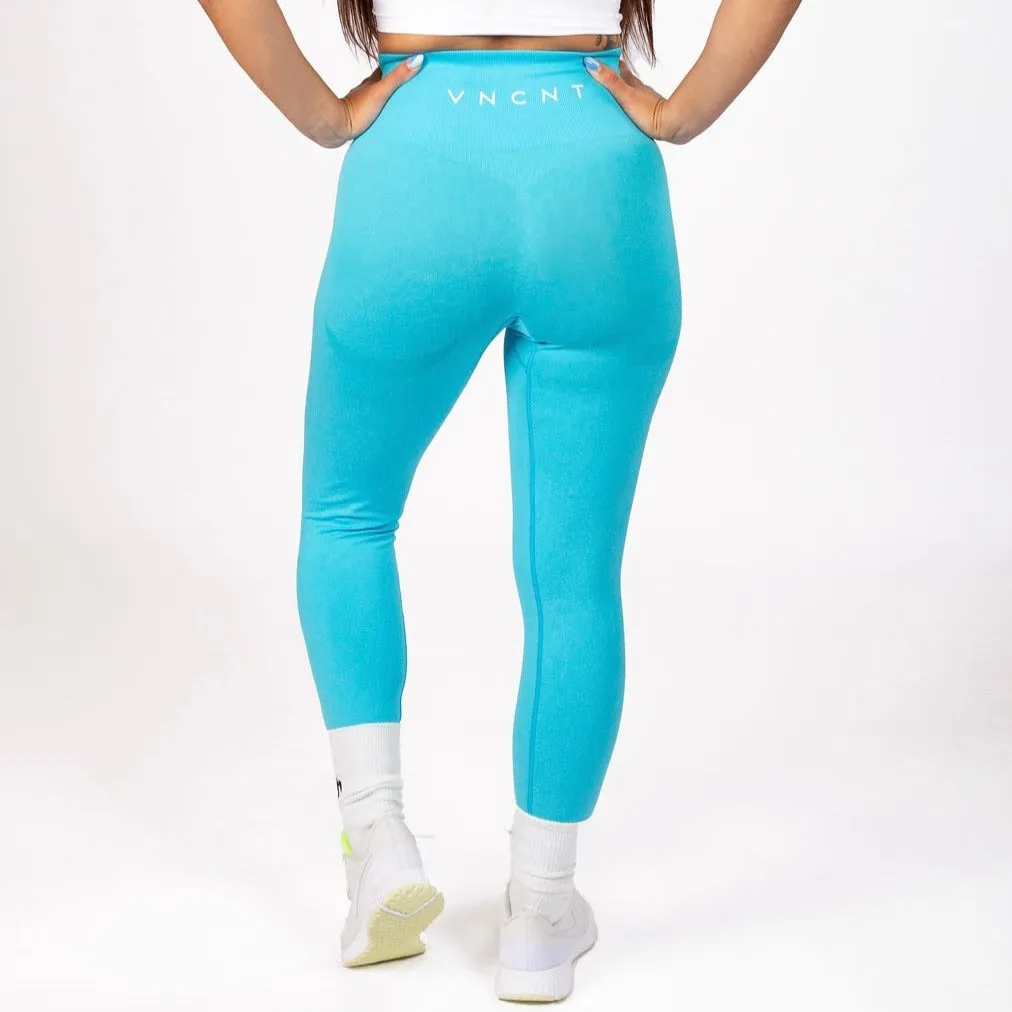 Seamless Shape Leggings- Deep Sky Blue