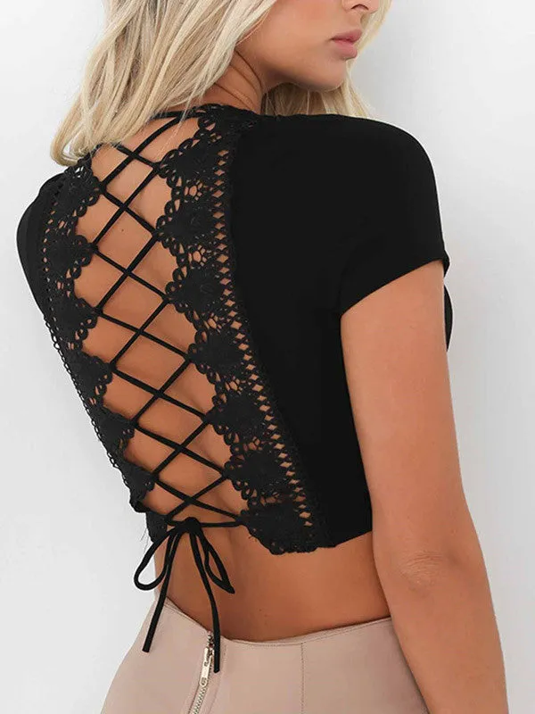 Sexy Back Cross Tied Up Top