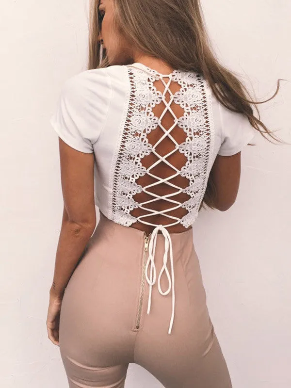 Sexy Back Cross Tied Up Top