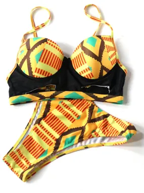 Sexy Push Up Geometric Patterns Bikini Sets