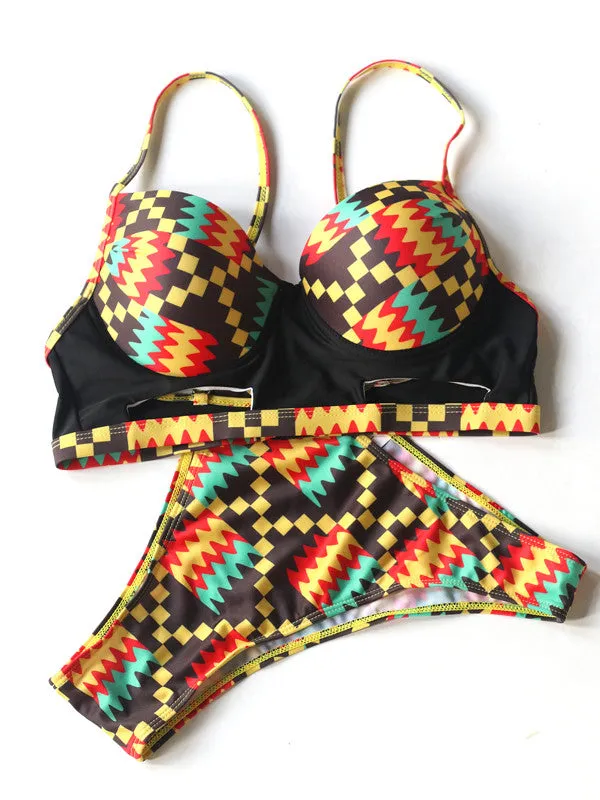 Sexy Push Up Geometric Patterns Bikini Sets