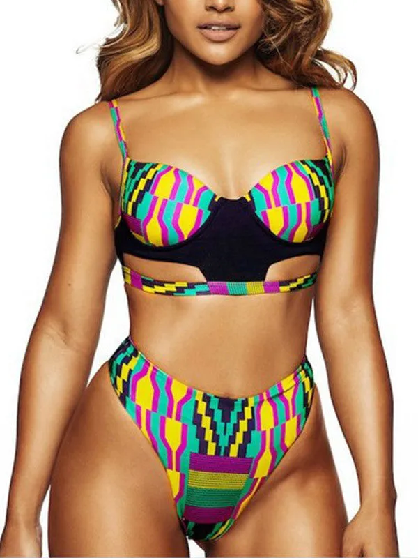 Sexy Push Up Geometric Patterns Bikini Sets