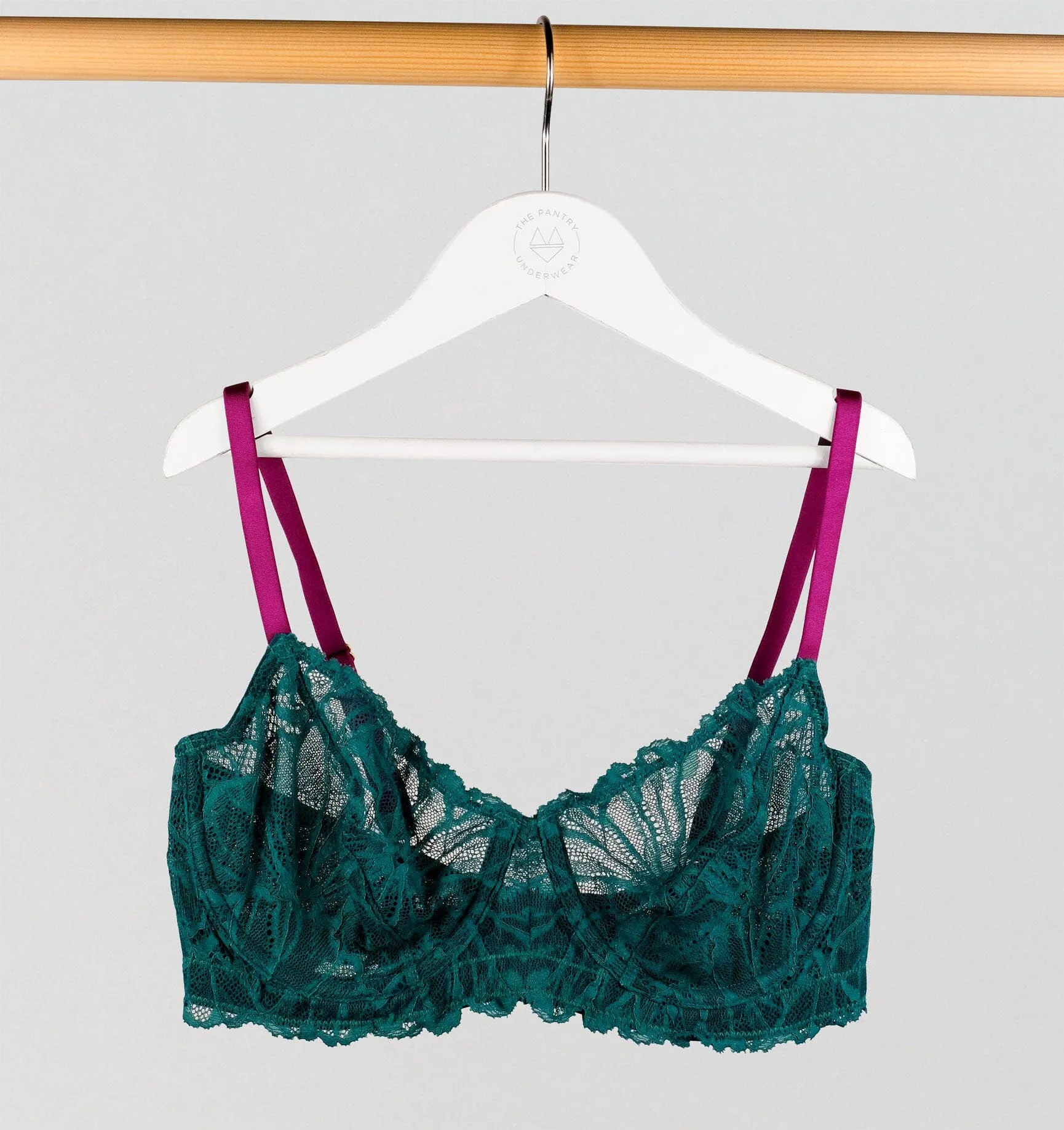 Teal lace & plum balconette