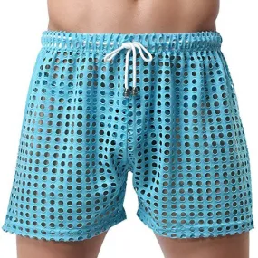 TIAOBU US MENS HOLLOW OPENWORK DRAWSTRING LOUNGE UNDERWEAR BOXER SHORTS