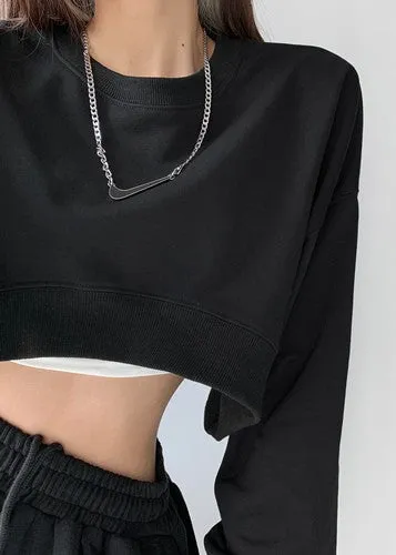 Towards Our Wildest Dreams cropped pullover sweatshirt