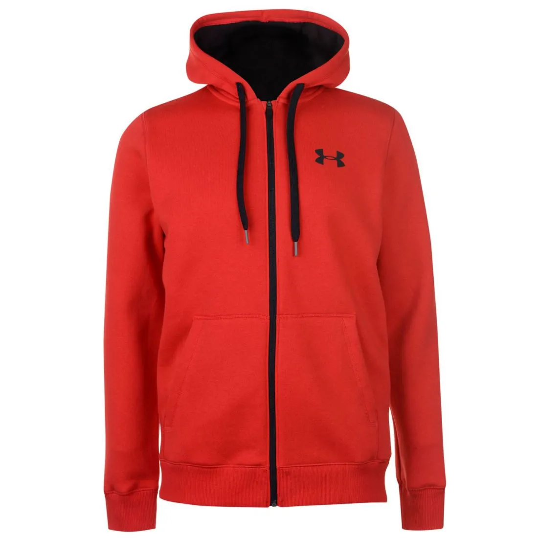 Under Armour Mens Rival Fitted Full Zip Hoody Hoodie Hooded Top Breathable Mesh