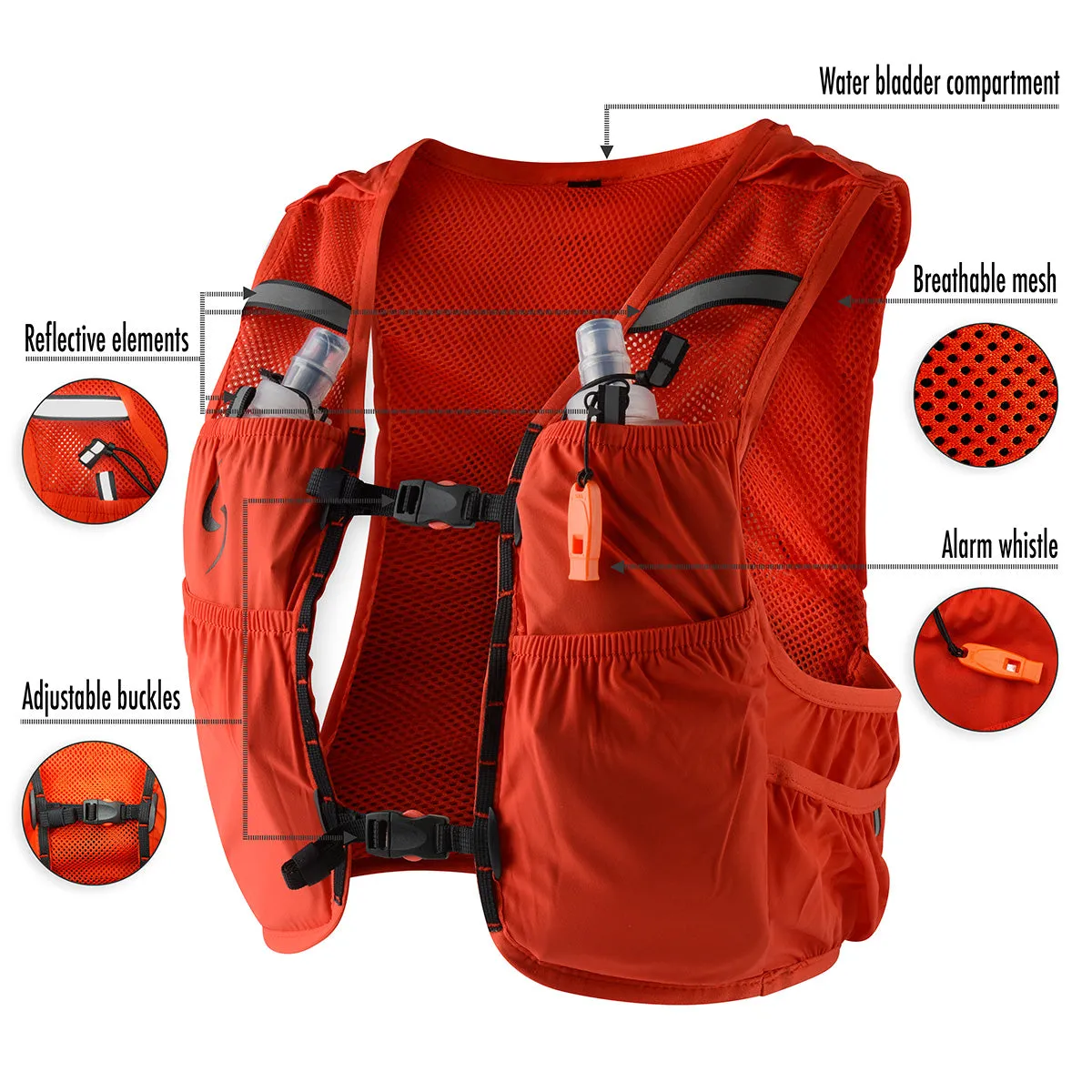 Unisex Life sports Gear Typhoon 5 L Hydration Vest red