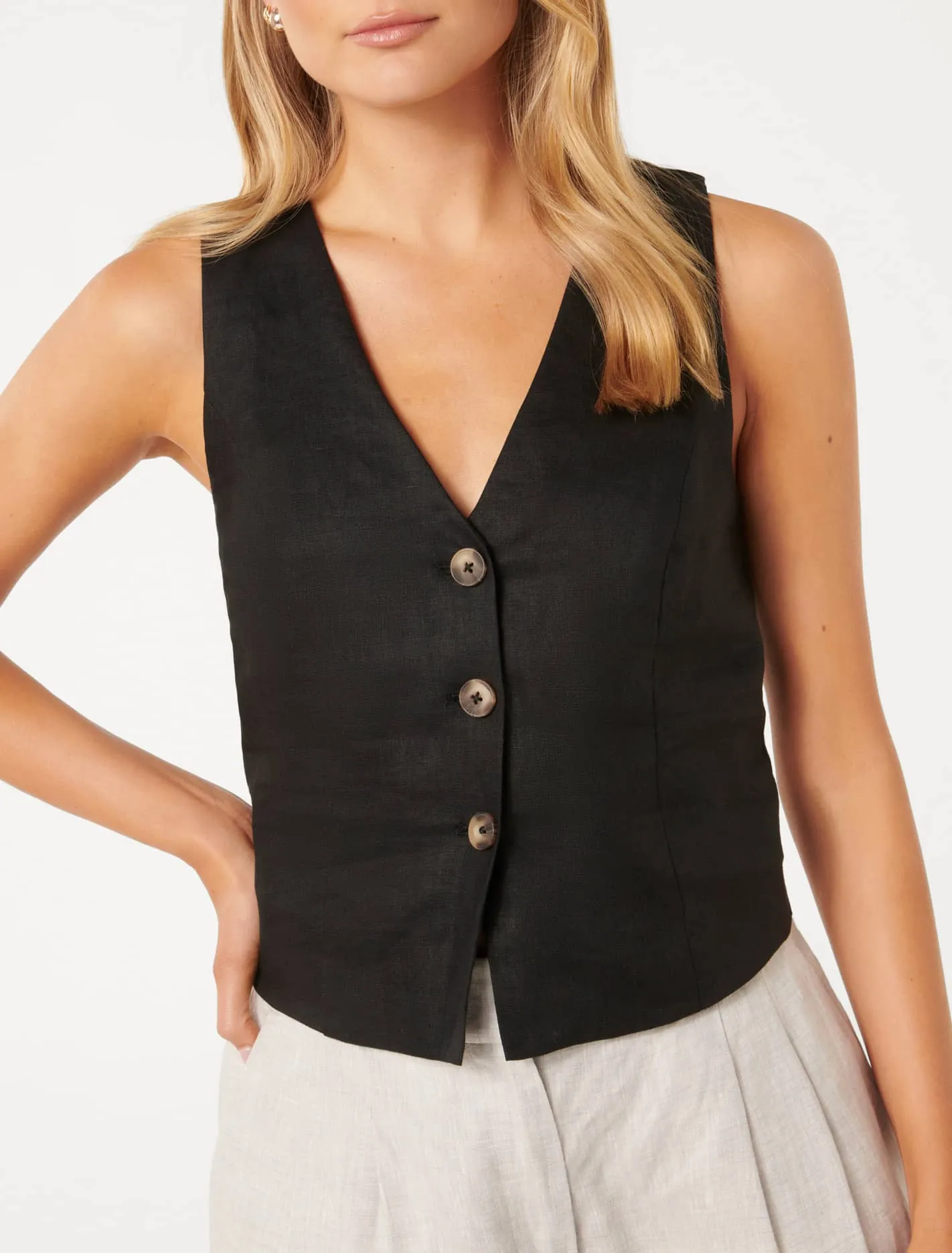 Veruca Linen Vest Top