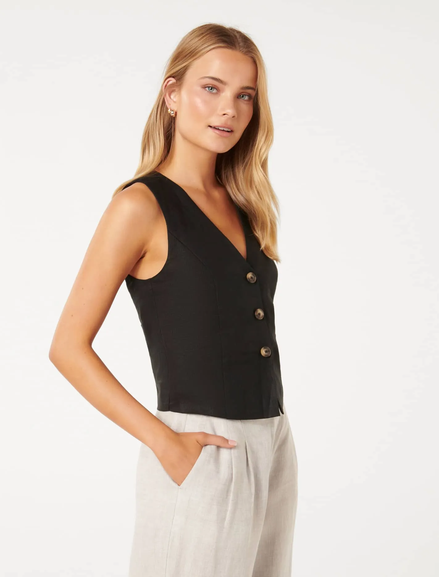 Veruca Linen Vest Top