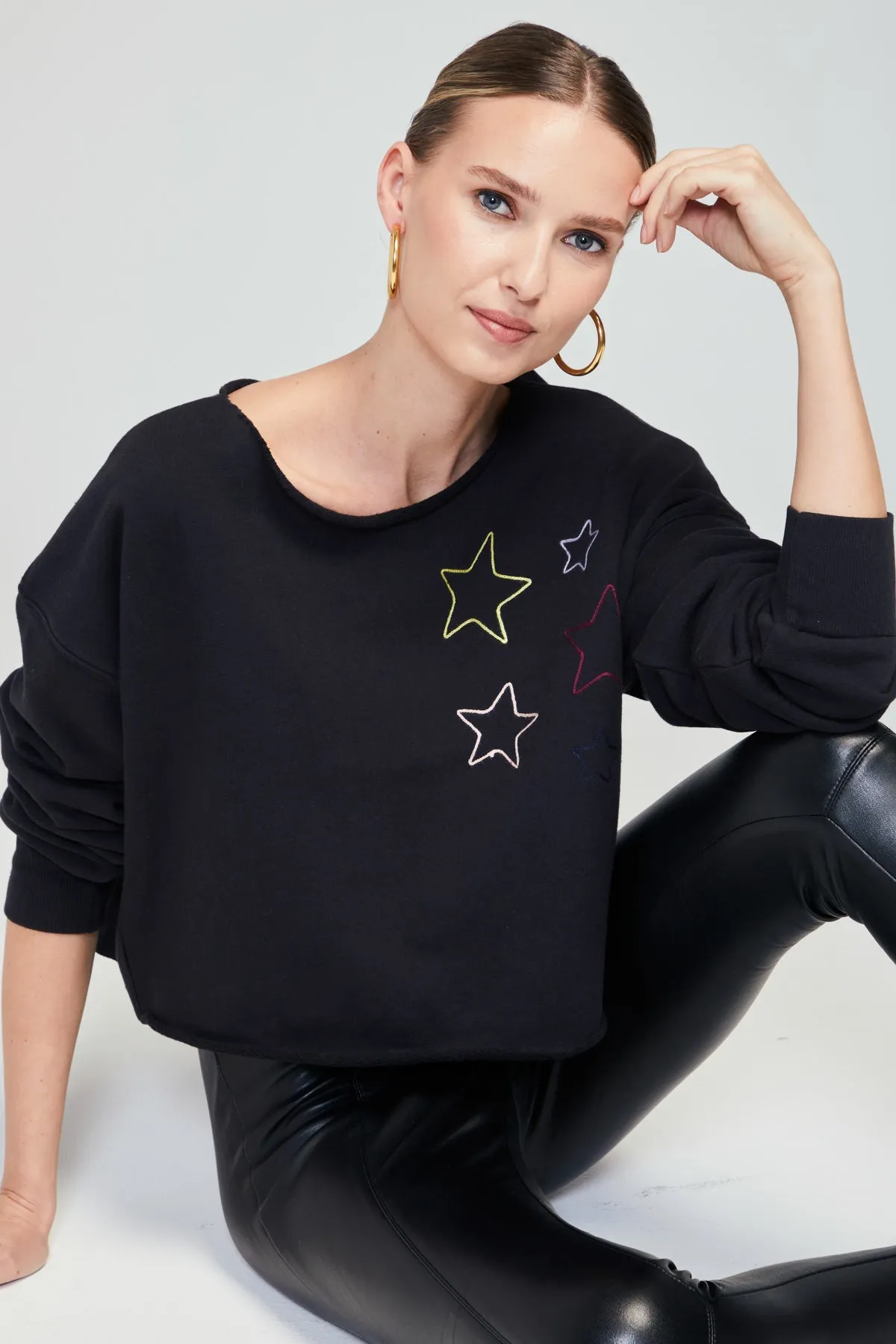 Wildfox Stitched Stars Moshpit Pullover